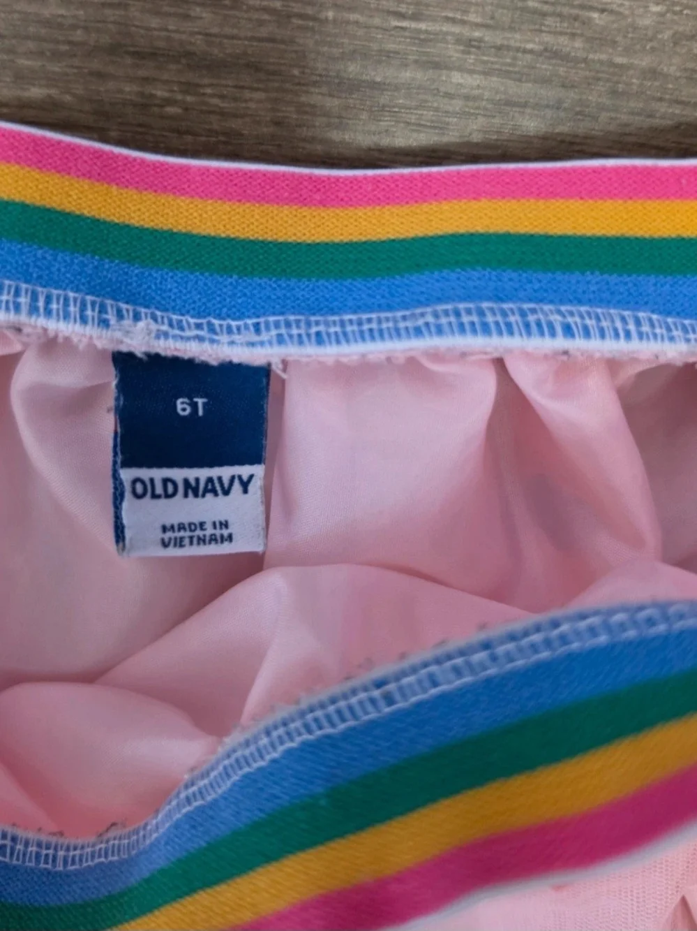 Girls Pink Heart Print Tulle Skirt with Rainbow Waistband